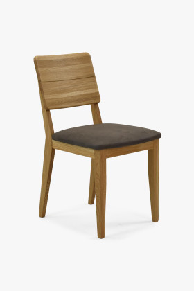 Dubová jedálenská stolička s čalúneným sedákom